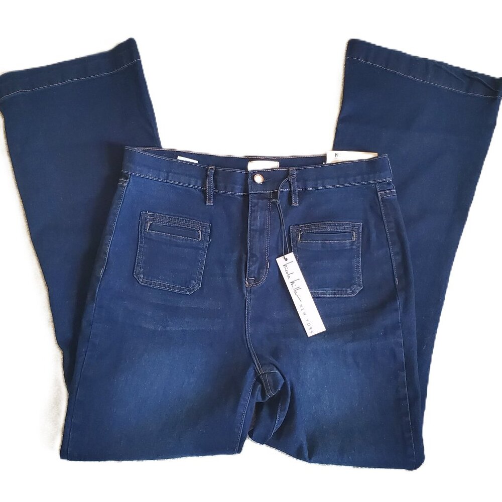 Nicole Miller NY Stretchy Nomad Super High Rise Flare Jeans Size 12
